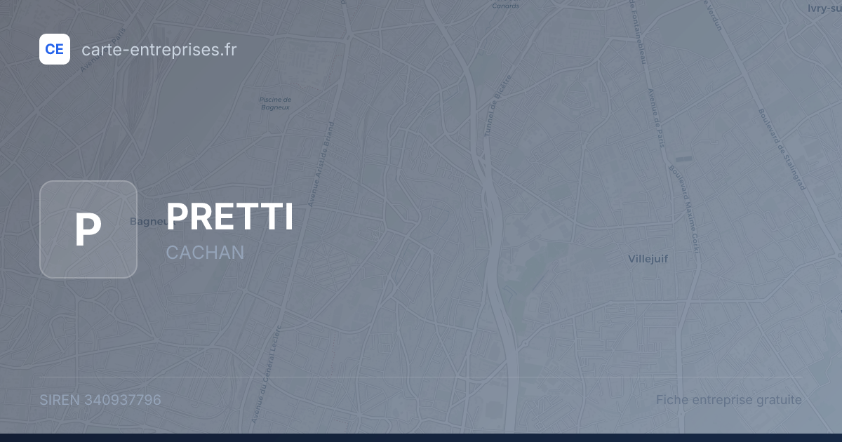 PRETTI — 340937796 — fiche entreprise