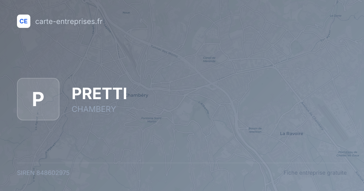 PRETTI — 848602975 — fiche entreprise