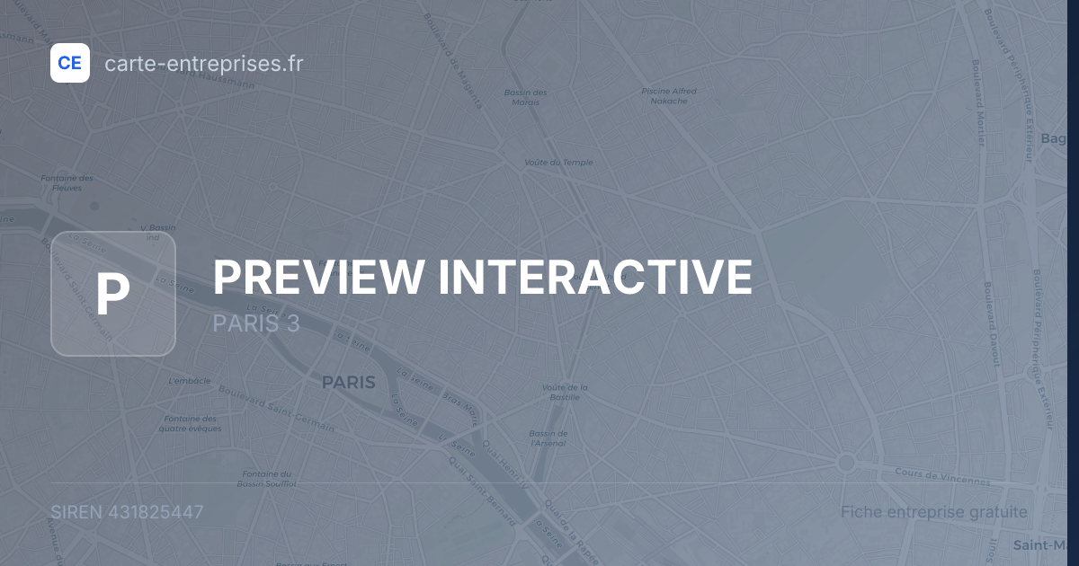 PREVIEW INTERACTIVE — 431825447 — fiche entreprise