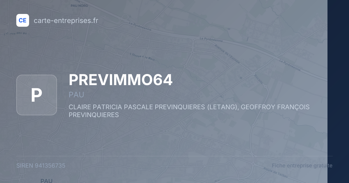 PREVIMMO64 — 941356735 — fiche entreprise