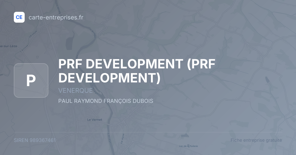 PRF DEVELOPMENT — 989367461 — fiche entreprise