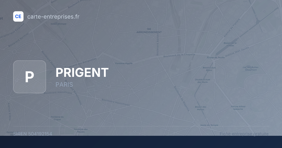 PRIGENT — 504192154 — fiche entreprise