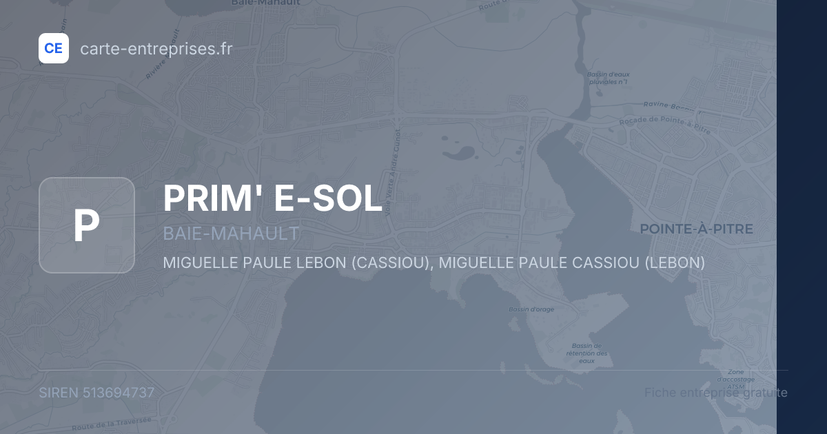PRIM' E-SOL — 513694737 — fiche entreprise