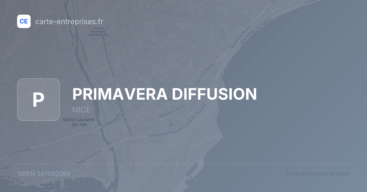 PRIMAVERA DIFFUSION — 347592065 — fiche entreprise