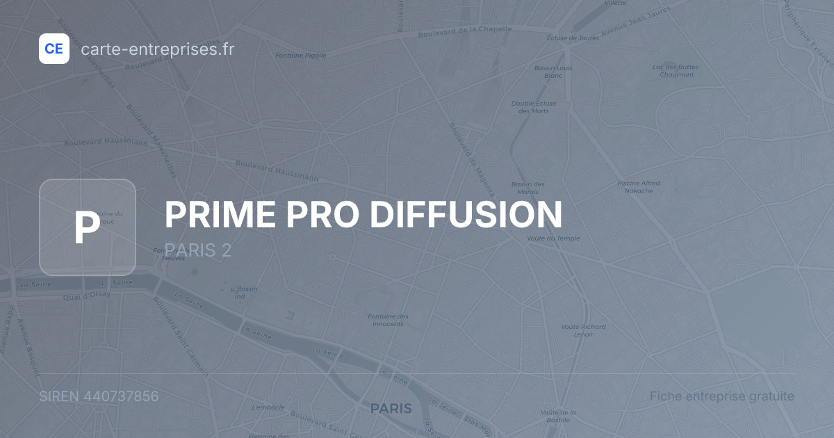 PRIME PRO DIFFUSION — 440737856 — fiche entreprise