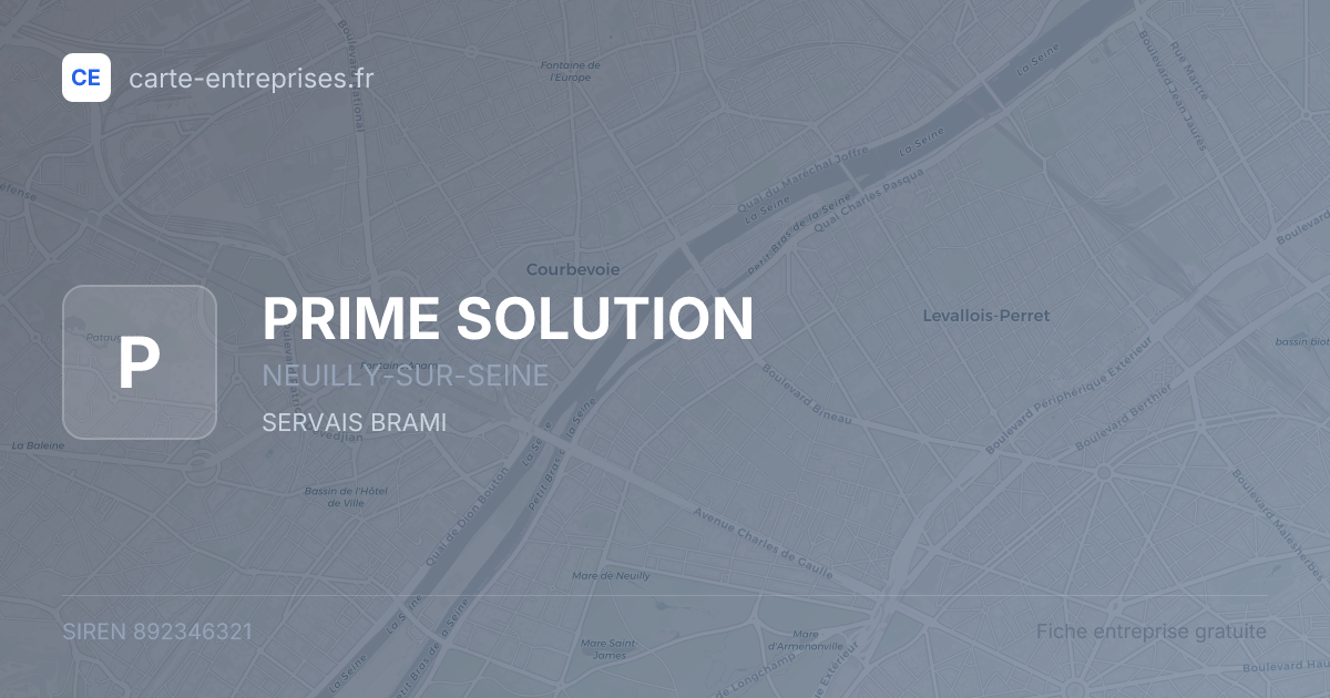 PRIME SOLUTION — 892346321 — fiche entreprise