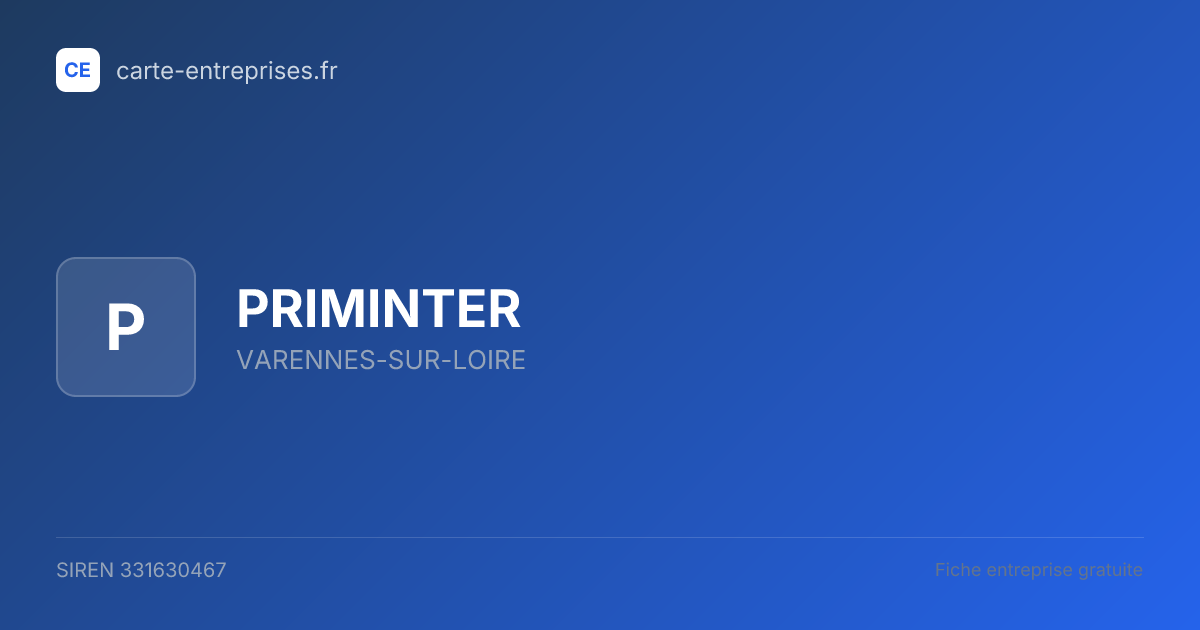 PRIMINTER — 331630467 — fiche entreprise