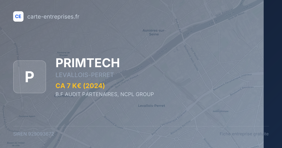 PRIMTECH — 929093672 — fiche entreprise