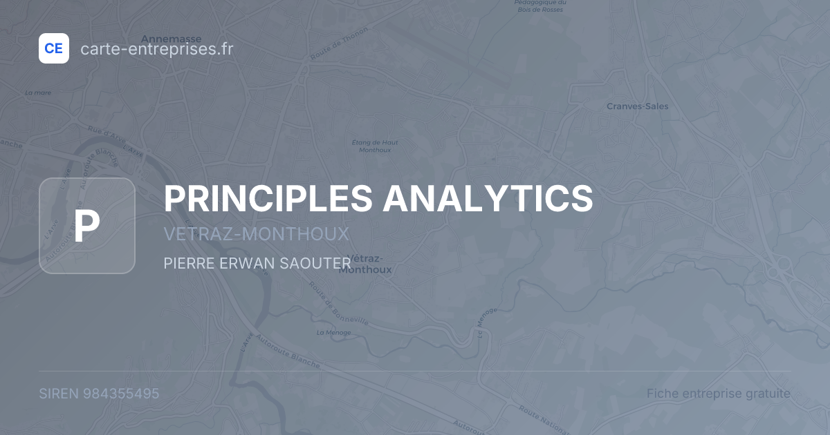 PRINCIPLES ANALYTICS — 984355495 — fiche entreprise