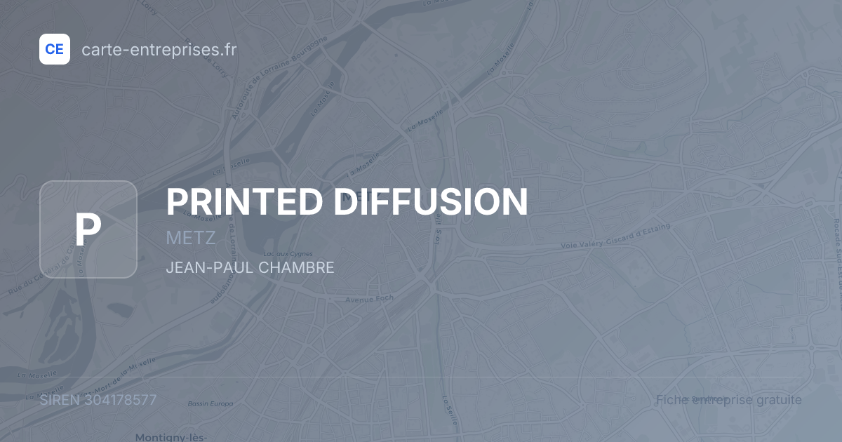 PRINTED DIFFUSION — 304178577 — fiche entreprise