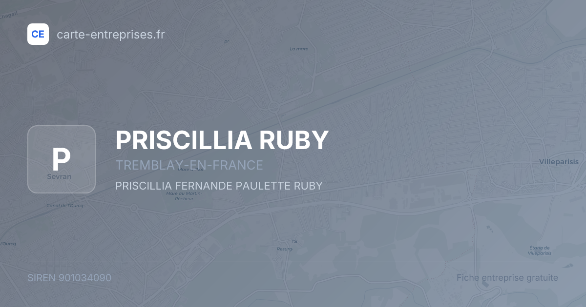 PRISCILLIA RUBY — 901034090 — fiche entreprise