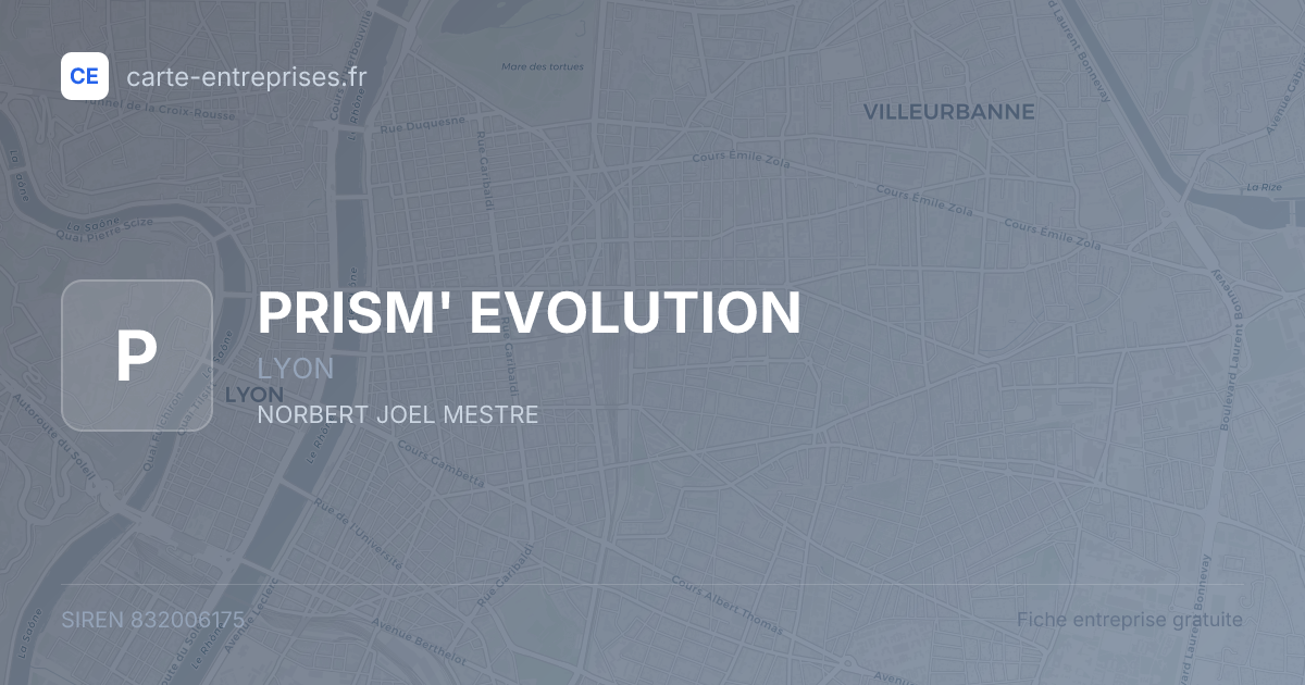 PRISM' EVOLUTION — 832006175 — fiche entreprise