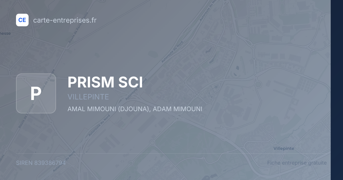 PRISM SCI — 839386794 — fiche entreprise