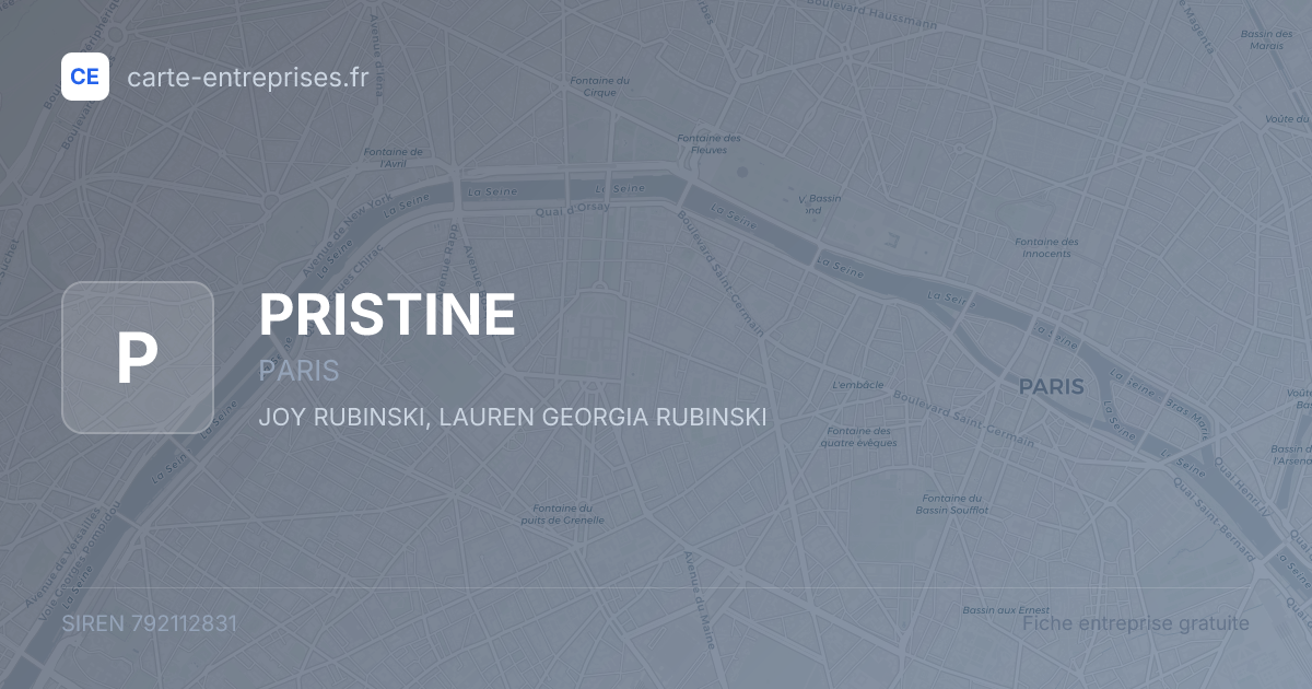 PRISTINE — 792112831 — fiche entreprise