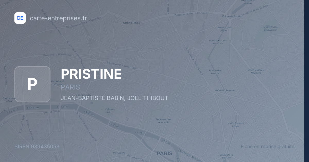 PRISTINE — 939435053 — fiche entreprise