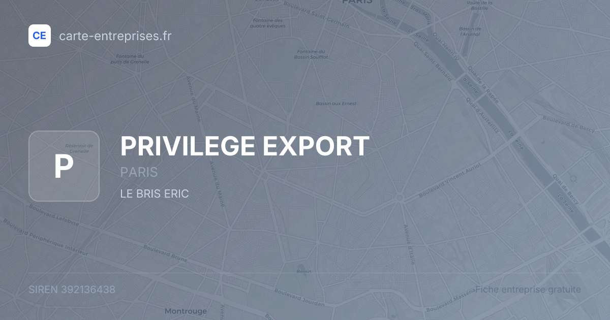 PRIVILEGE EXPORT — 392136438 — fiche entreprise