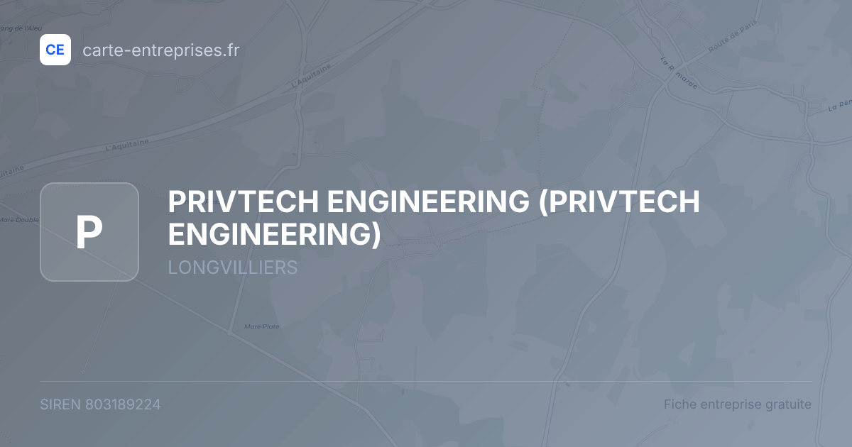 PRIVTECH ENGINEERING — 803189224 — fiche entreprise