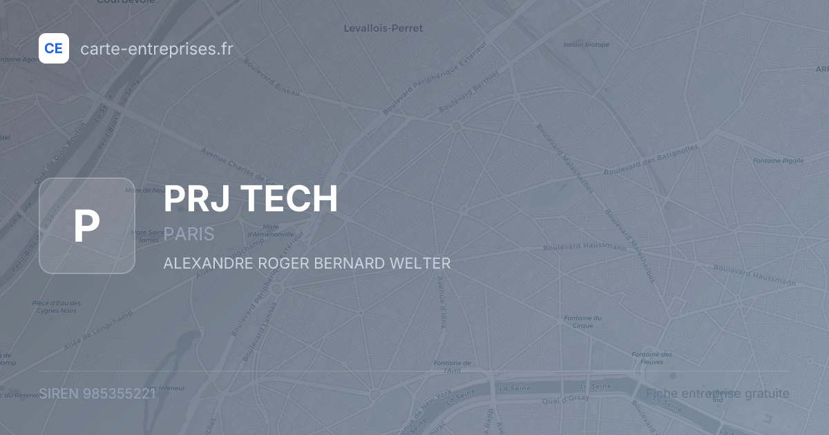 PRJ TECH — 985355221 — fiche entreprise