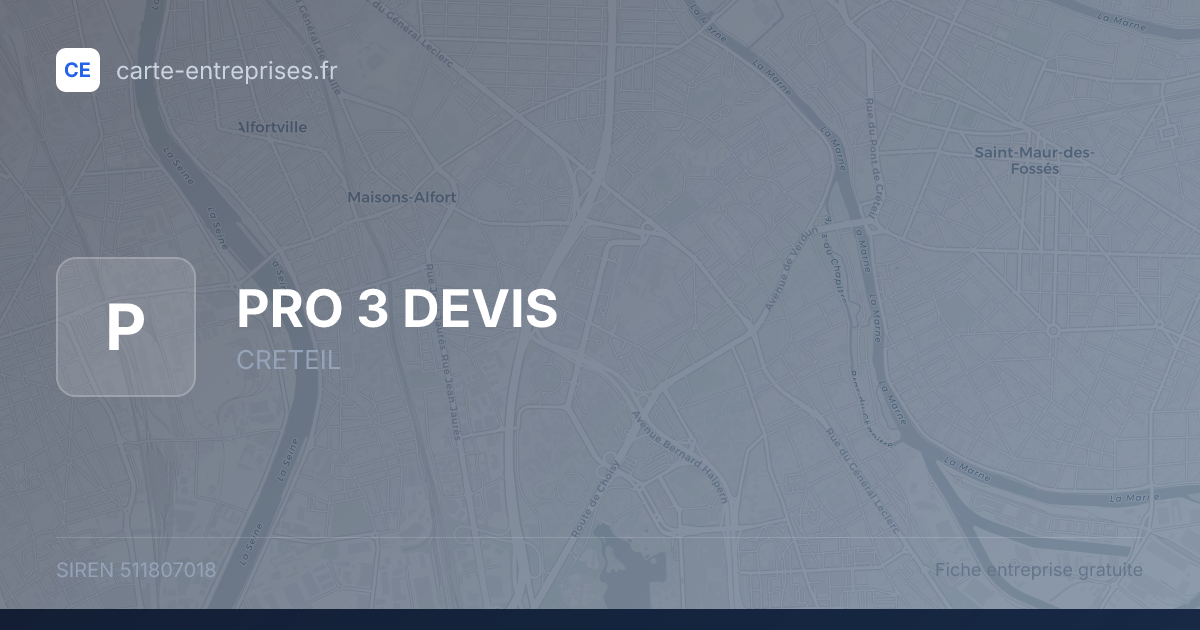 PRO 3 DEVIS — 511807018 — fiche entreprise