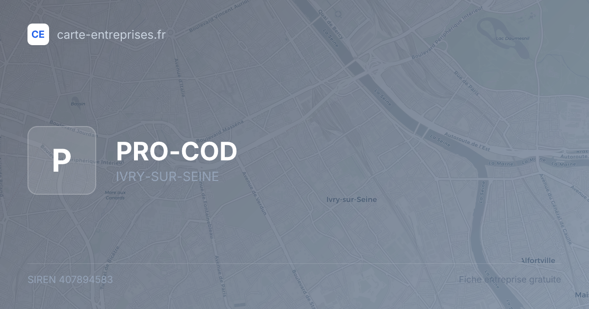 PRO-COD — 407894583 — fiche entreprise