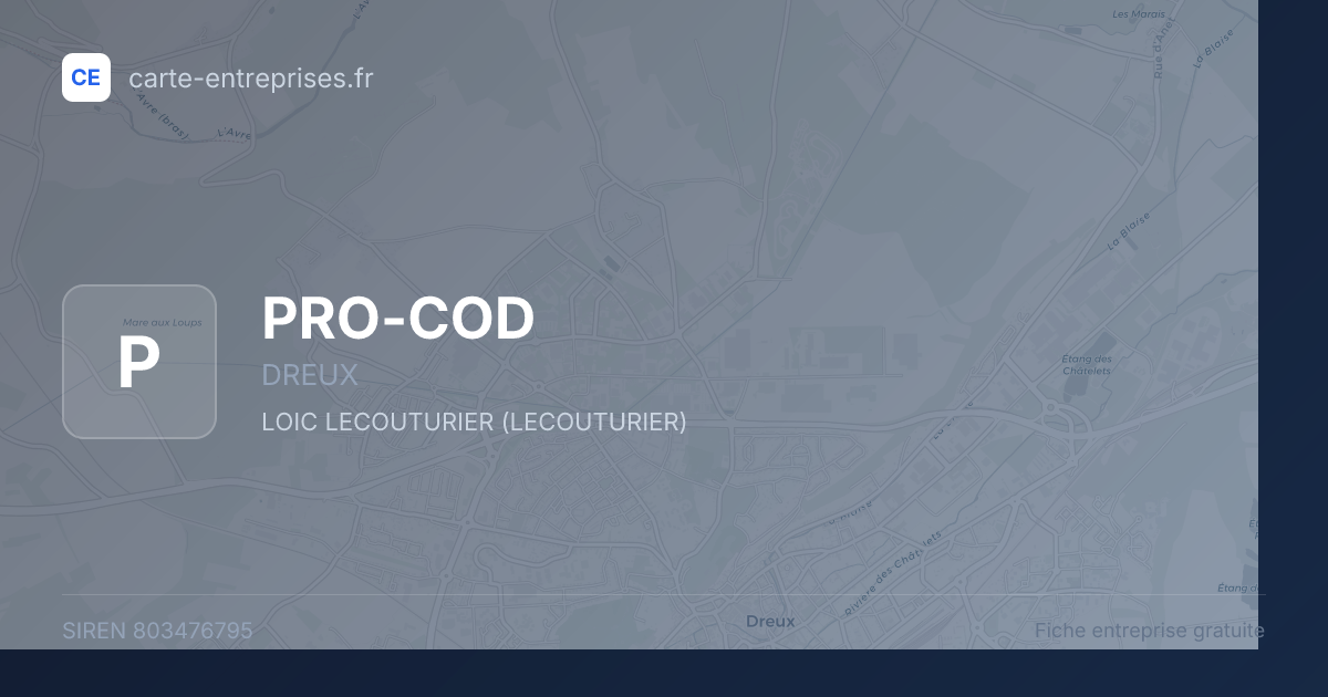 PRO-COD — 803476795 — fiche entreprise