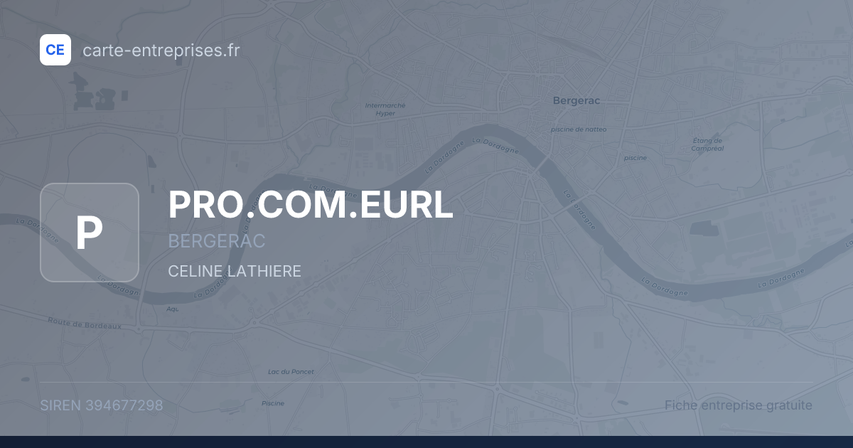 PRO.COM.EURL — 394677298 — fiche entreprise
