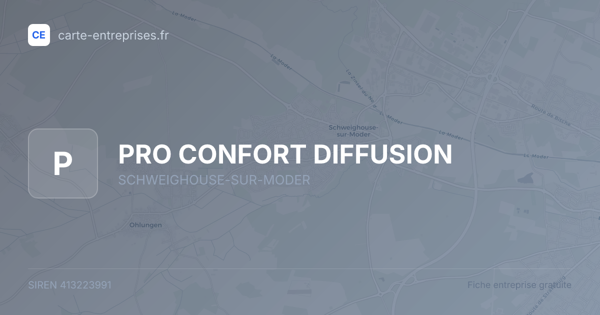 PRO CONFORT DIFFUSION — 413223991 — fiche entreprise