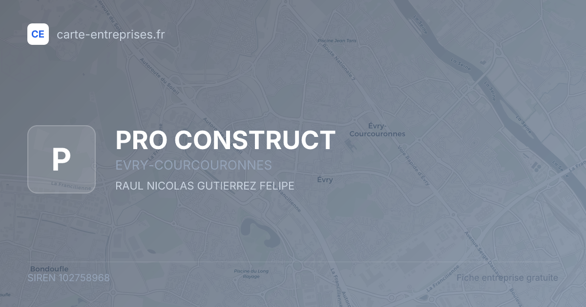PRO CONSTRUCT — 102758968 — fiche entreprise
