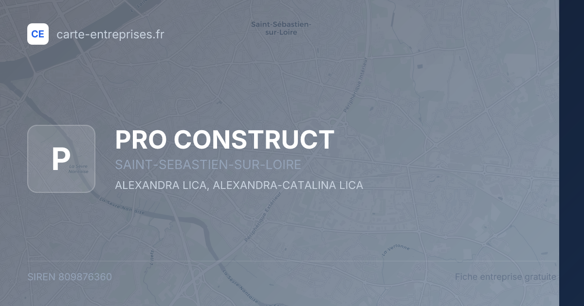PRO CONSTRUCT — 809876360 — fiche entreprise