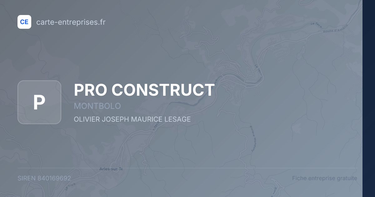 PRO CONSTRUCT — 840169692 — fiche entreprise