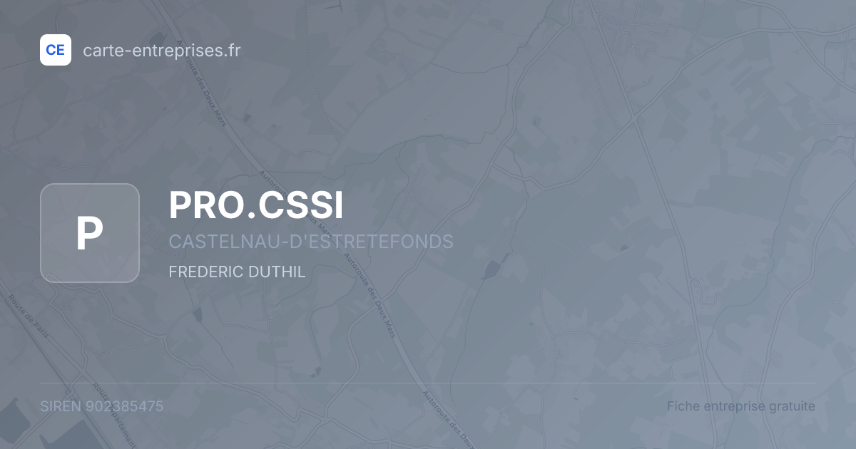 PRO.CSSI — 902385475 — fiche entreprise