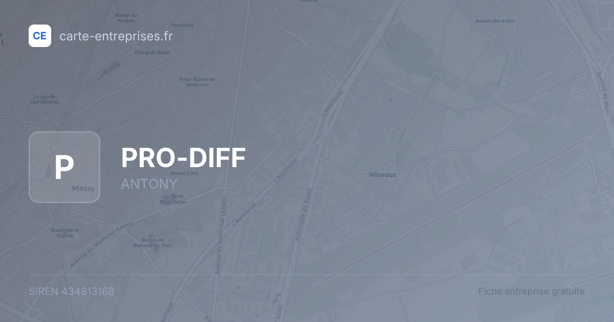 PRO-DIFF — 434813168 — fiche entreprise
