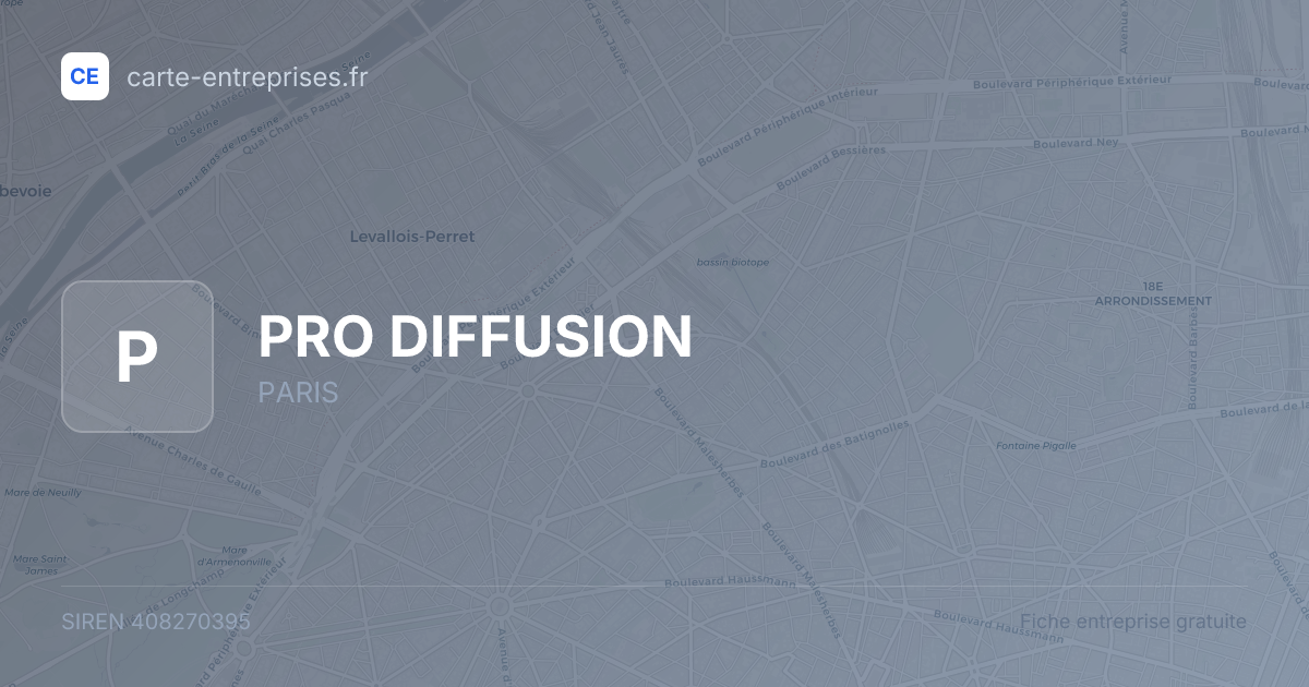 PRO DIFFUSION — 408270395 — fiche entreprise