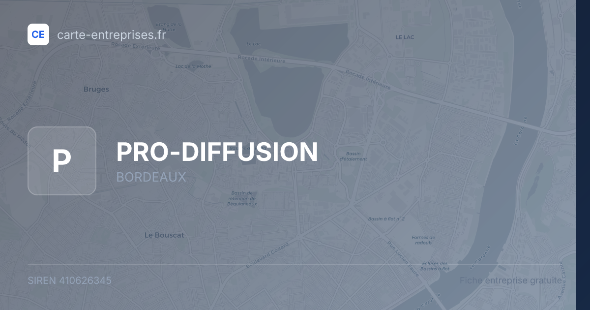 PRO-DIFFUSION — 410626345 — fiche entreprise