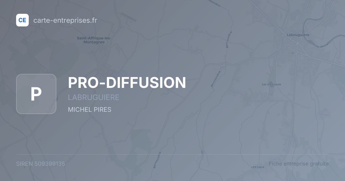 PRO-DIFFUSION — 509399135 — fiche entreprise