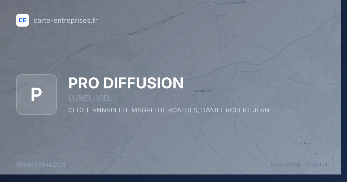 PRO DIFFUSION — 539462978 — fiche entreprise