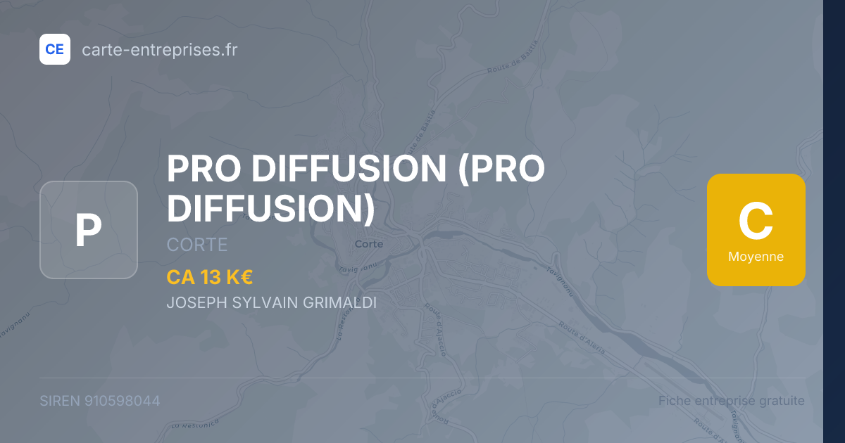PRO DIFFUSION — 910598044 — fiche entreprise