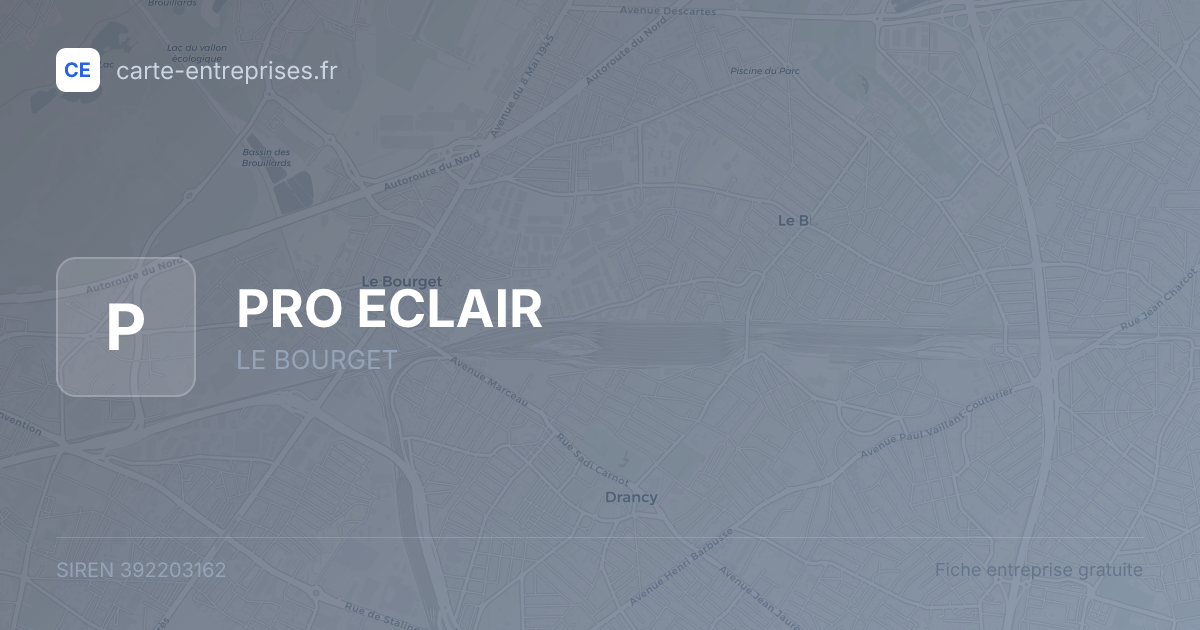 PRO ECLAIR — 392203162 — fiche entreprise
