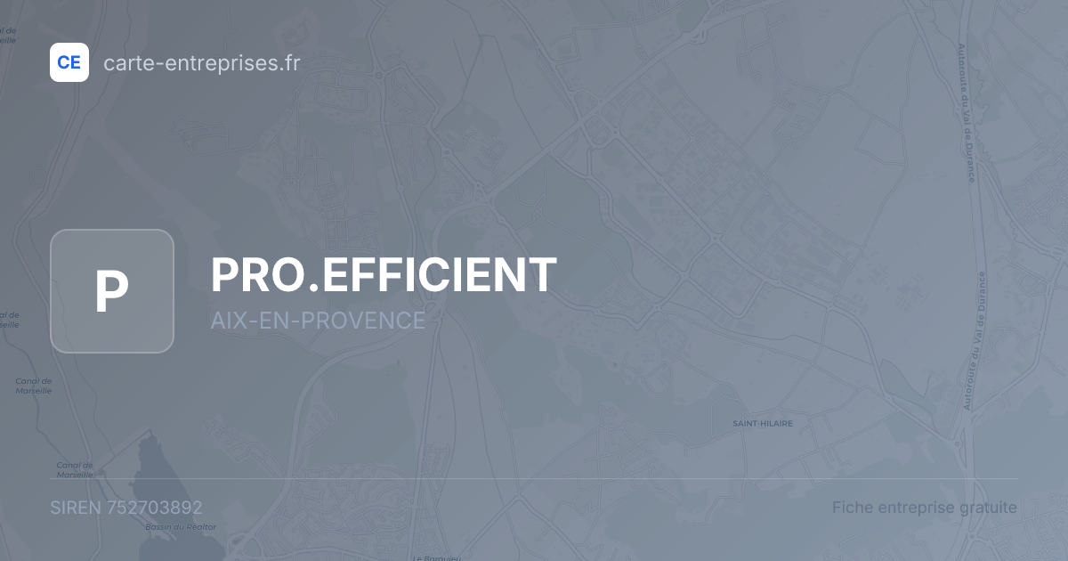PRO.EFFICIENT — 752703892 — fiche entreprise