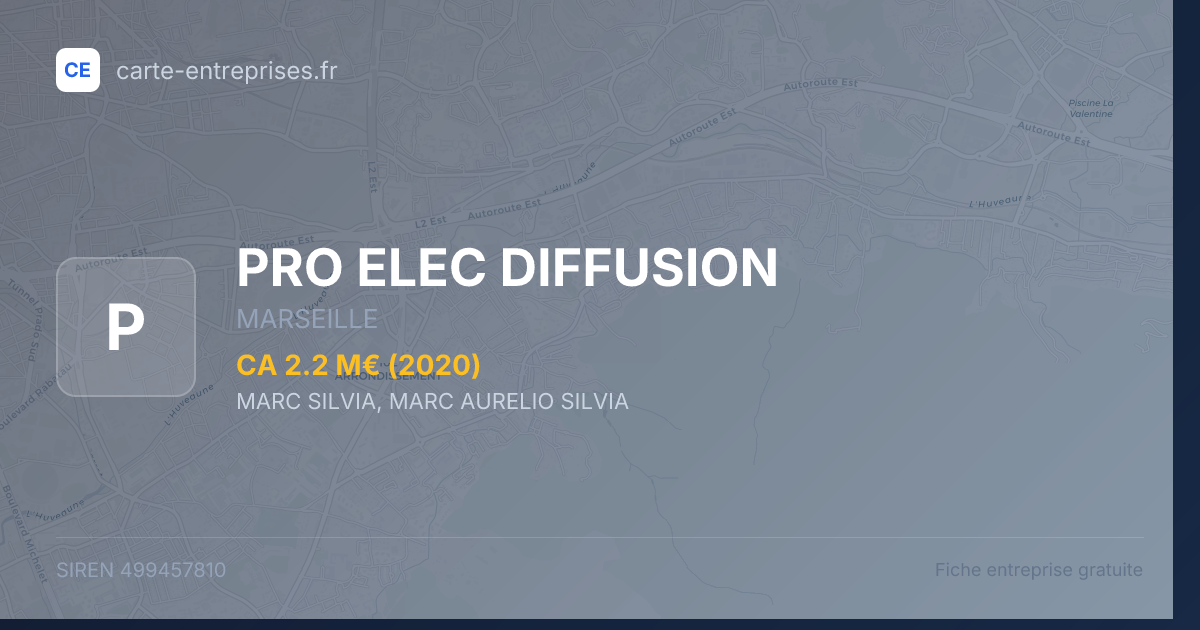 PRO ELEC DIFFUSION — 499457810 — fiche entreprise