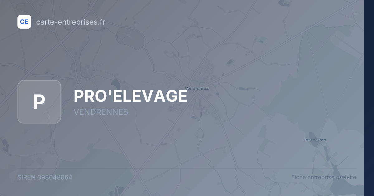 PRO'ELEVAGE — 398648964 — fiche entreprise