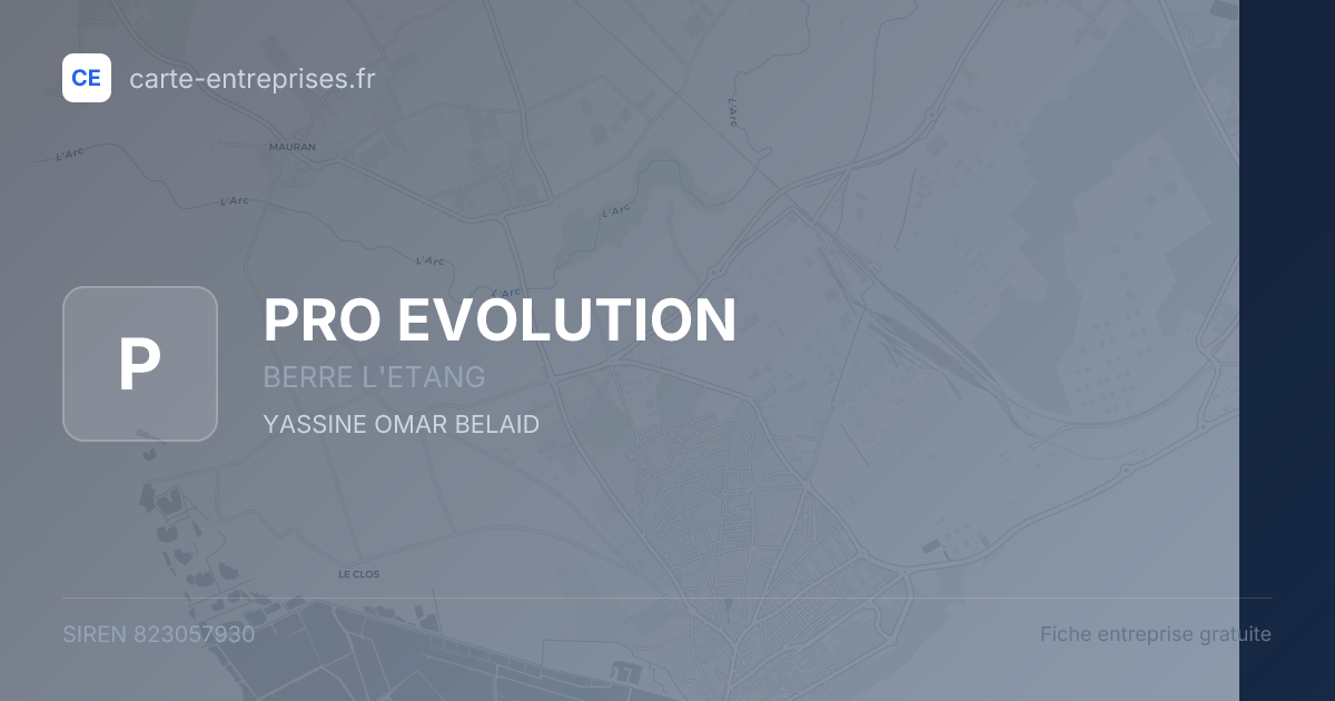 PRO EVOLUTION — 823057930 — fiche entreprise