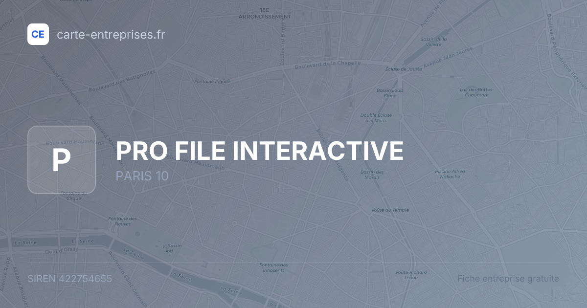 PRO FILE INTERACTIVE — 422754655 — fiche entreprise