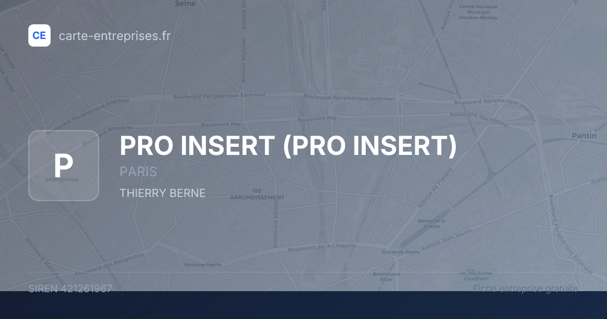 PRO INSERT — 421261967 — fiche entreprise