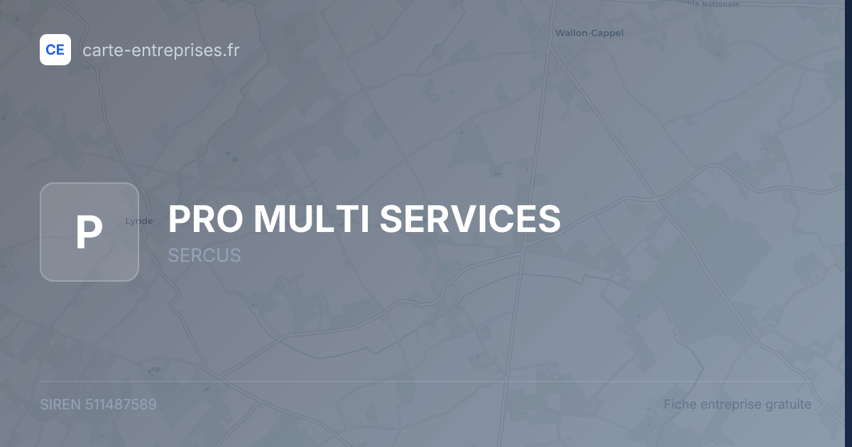 PRO MULTI SERVICES — 511487589 — fiche entreprise
