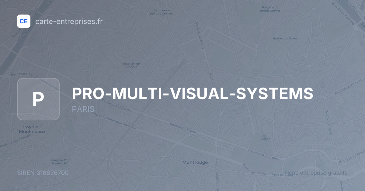 PRO-MULTI-VISUAL-SYSTEMS — 316826700 — fiche entreprise