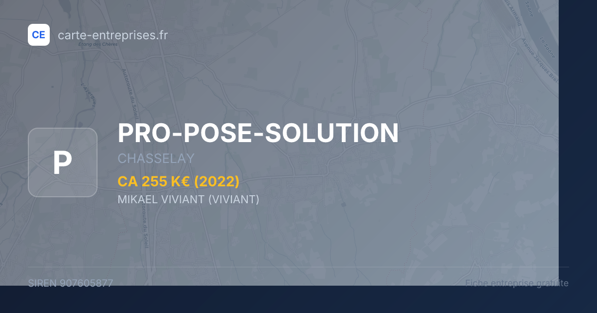 PRO-POSE-SOLUTION — 907605877 — fiche entreprise