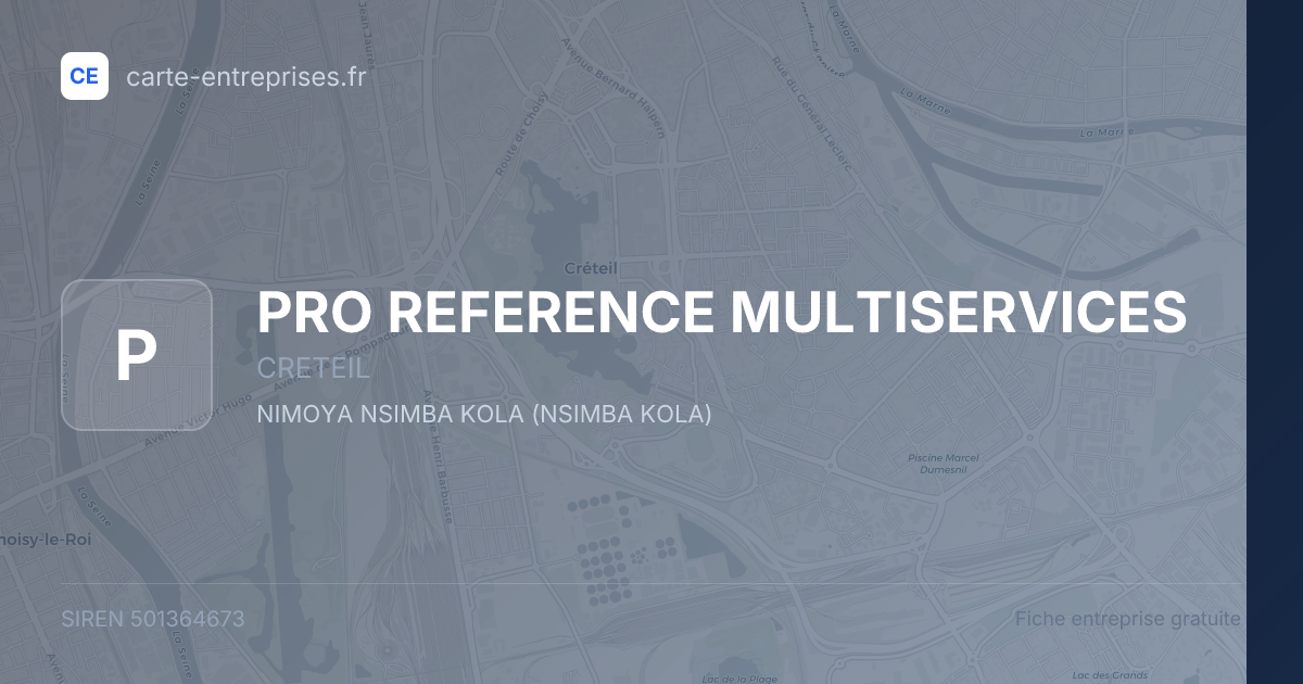 PRO REFERENCE MULTISERVICES — 501364673 — fiche entreprise