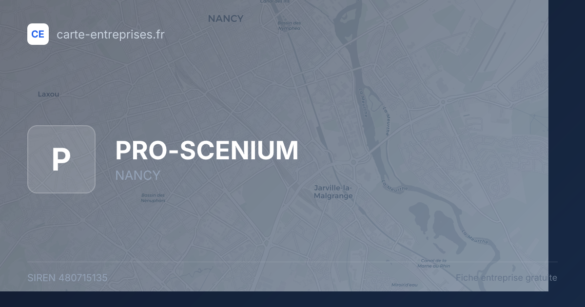 PRO-SCENIUM — 480715135 — fiche entreprise