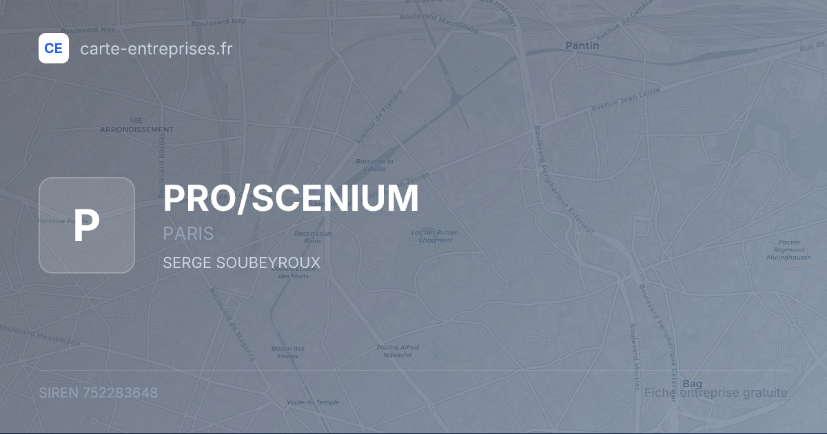 PRO/SCENIUM — 752283648 — fiche entreprise